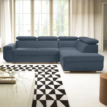 Sedací souprava Sedací souprava LARS I | 264x215 cm | rozkládací + úložný prostor | AKCE | modrá 74