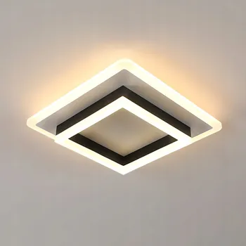 Stropní Svítidlo čtvercový Comely 30 x 7 cm bílý, černý