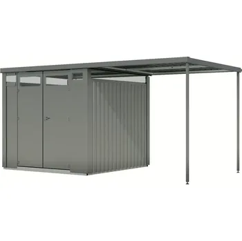 Zahradní domek Plechový domek KARIBU OSTEN 2 (12520) šedý LG4469