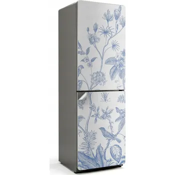 Fototapeta Samolepicí nálepka na ledničku do kuchyně Květinová ilustrace s ptáky