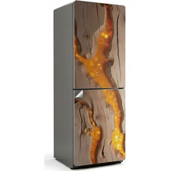 Fototapeta Prémiová Samolepicí nálepka na ledničku Přírodní vzor dřeva s pryskyřicí