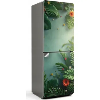 Fototapeta Samolepka na ledničku bez bublinek - Tropické listy a květy