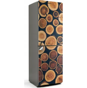 Fototapeta Samolepicí dýha na dveře ledničky do kuchyně Uspořádání průřezů dřeva