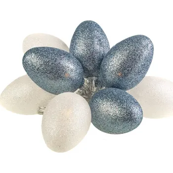 Dekorativní svítidlo LED světelný řetěz Eggs1, 1,6 m, šedá/bílá