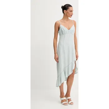 Dámské oblečení Šaty s příměsí lnu Guess FRANCISCA W5GK44.D5N81 modrá 05X, vel. XS