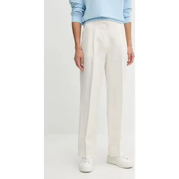 Dámské kalhoty Lněné kalhoty Calvin Klein LV044B623G béžová 01X, vel. S