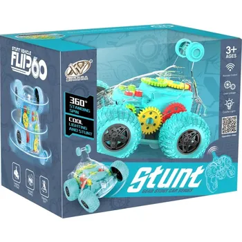 RC model Alltoys RC auto transparentní zelené kaskadérské s LED a zvukem