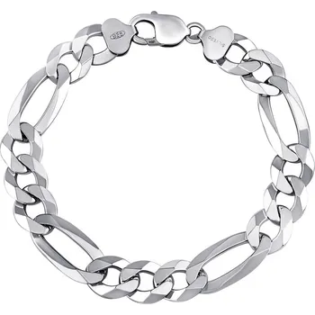 Šperk Pánský stříbrný náramek Figaro 12,5 mm 21 cm