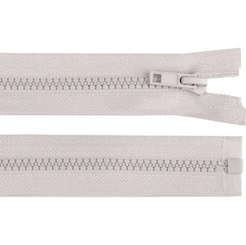Zip Kostěný zip No 5 délka 65 cm bundový, malé, 310 šedá světlá