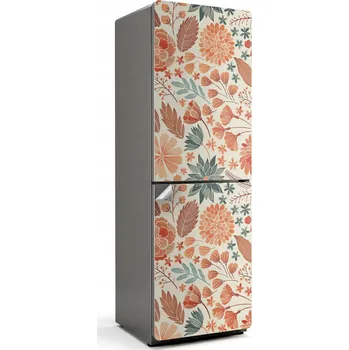 Fototapeta Ochranná Dekorativní Nálepka na Ledničku Výtisk Květinový Vzor s Listy