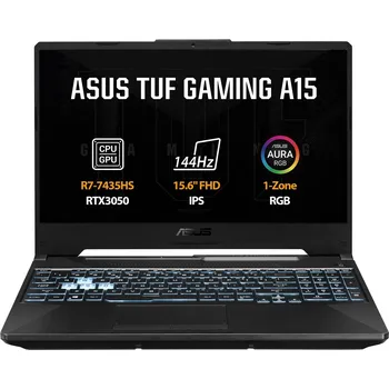 Notebook ASUS TUF Gaming A15/FA506NCR-HN110/R7-7435HS/15,6"/FHD/16GB/1TB SSD/RTX 3050/bez OS/Black/2R