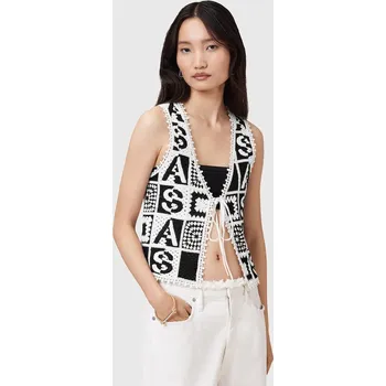 Bavlněná vesta AllSaints FLORENCE W067KC černá 99X, vel. S