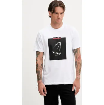 Pánské tričko Bavlněné tričko HUGO Dobero 50542734 bílá 00X, vel. XXL