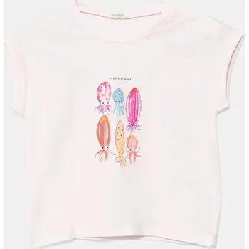 Dětské bavlněné tričko United Colors of Benetton 3I1XA106A.G.W.Seasonal růžová 03X, vel. 74