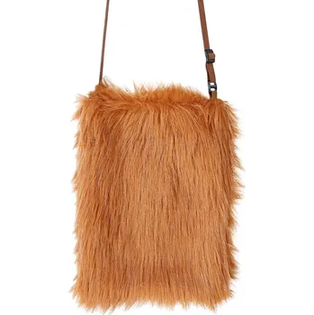 Hnědá plyšová kabelka