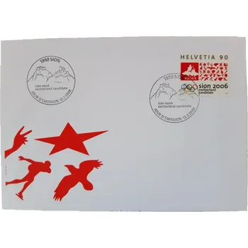 Sběratelství Švýcarsko FDC 1639, ZOH kandidatura, Sion 2006, r. 1996