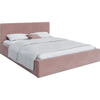 Postel Čalouněná postel RINO 120x200 cm s kovovým roštem růžová