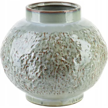 Váza Zelená váza KERAMIKA 20 cm keramická váza na živé květiny dekorace na stůl