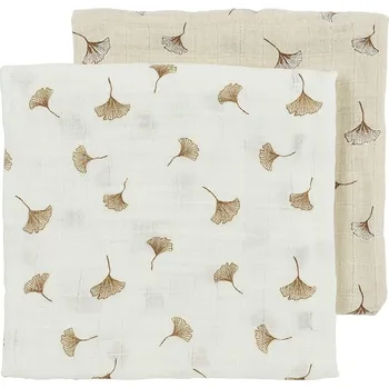 Meyco Mušelínové pleny Ginkgo 70x70 cm 2-balení - Off white/soft sand