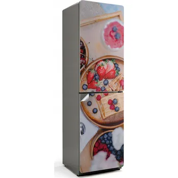 Fototapeta Samolepící Fólie na Lednici Snadné Čištění - Dezert s ovocem a vaflemi