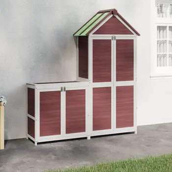 Zahradní domek vidaXL 2dílná sada zahradních přístřešků masivní borové dřevo [172250] Barva: Kávová