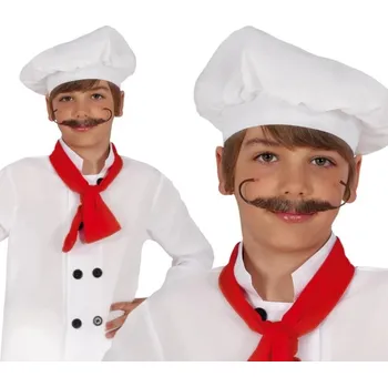 Karnevalový kostým SADA KUCHAŘE PŘEVLEK ŠÉFKUCHAŘ KUCHAŘSKÝ 128