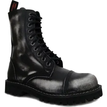 Moto obuv boty kožené KMM 10 dírkové černé/bílá Velikost: 42