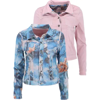 Dámská casual bunda Bunda Jeans oboustranná Onado V107-P barva: růžová-pudrová, velikost: M