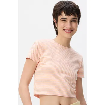 Dámské tričko Reserved - Pruhované tričko - pastelově růžová - WR183-03X - WR183-03X-L