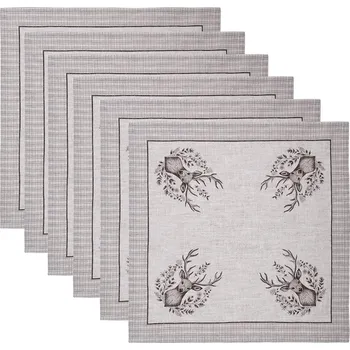 Utěrka Clayre & Eef - Textilní ubrousky GENTLE WILDERNESS - sada 6 kusů GTW43