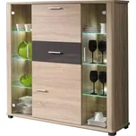 Falco Vitrína s barem Filemon R2 sonoma/grafit lesk