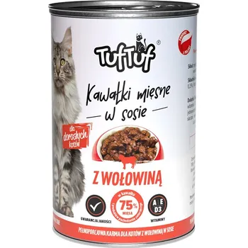 Krmivo pro kočku TUF TUF Pieces of meat in sauce with beef - mokré krmivo pro kočky - 415g