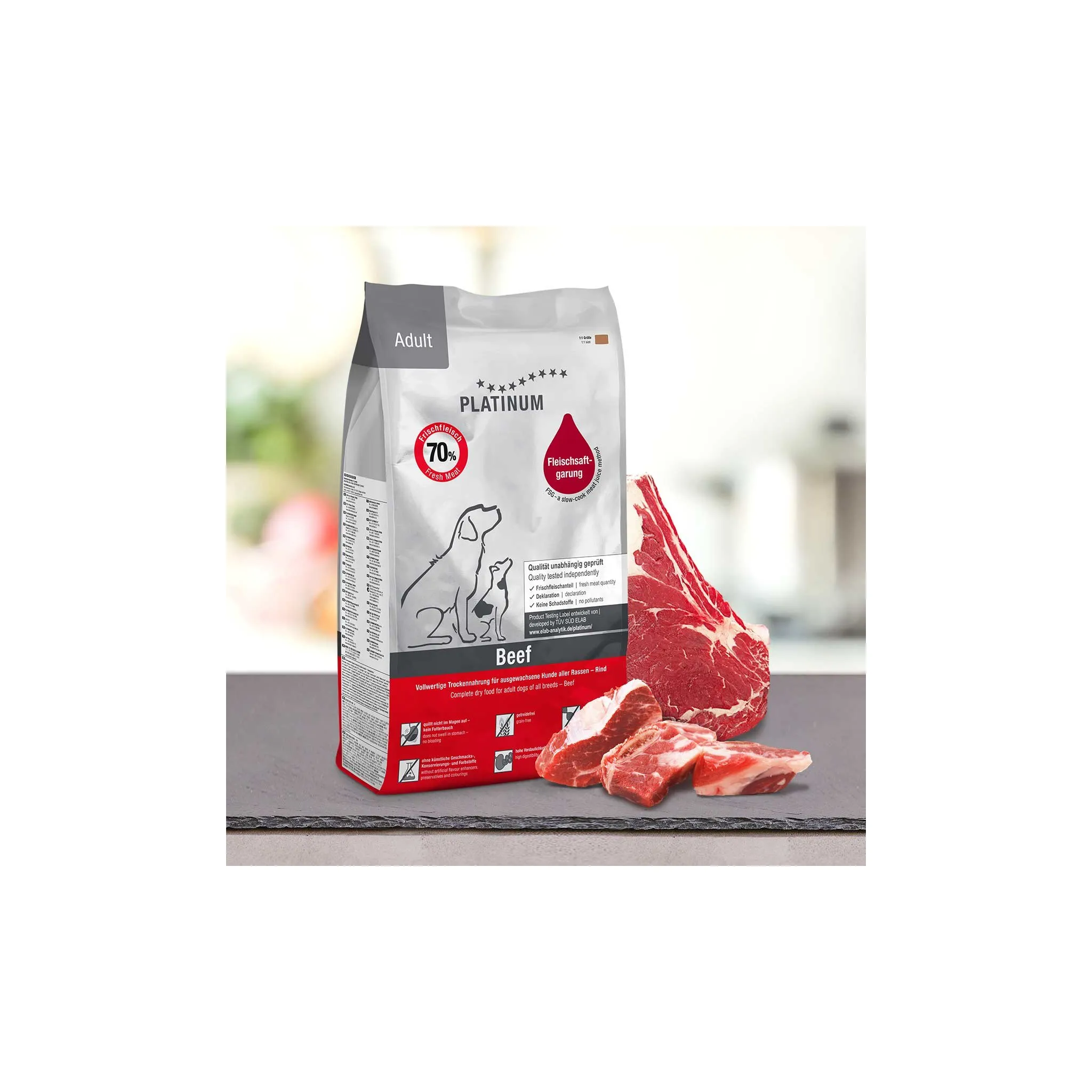Fotografie 1 - Krmivo pro psa Platinum Natural Adult Beef/Potatoes 15 kg