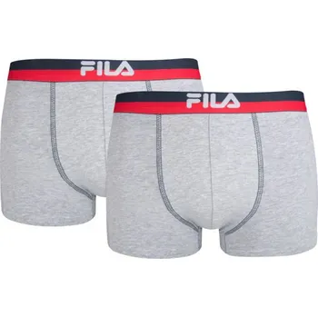 Pánské spodní prádlo Pánské boxerky Fila MAN BOXERS 2 PACK XL Šedá, Tmavě modrá, Červená