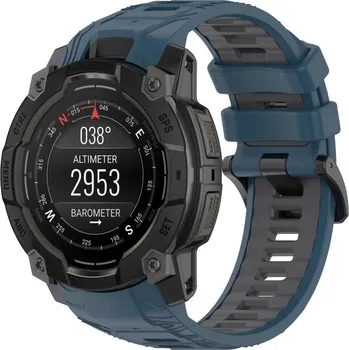 Příslušenství k chytrým hodinkám VSECHNONAMOBIL 107900 SPORTY Vyměnitelný silikonový řemínek Garmin Instinct 3 45mm BLUE GRAY