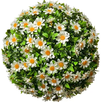 Bytová dekorace Clayre & Eef - Umělá koule z buxusu s květy sedmikrásky 6PL0324L