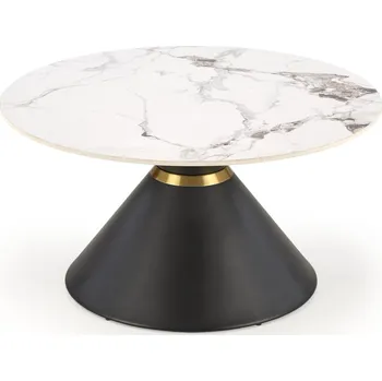 Konferenční stolek Konferenční stolek GORETTI bílý mramor / černý - Halmar Bílá 80x42 cm