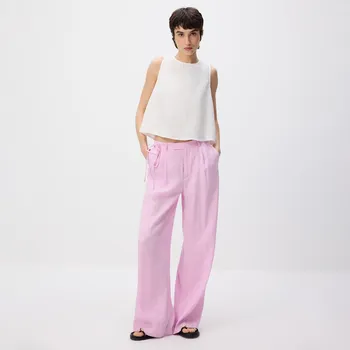 Dámské kalhoty Reserved - Volné kalhoty s modalem - růžová - ZR482-30X - ZR482-30X-40