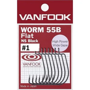 Rybářský háček Vanfook Offsetové háčky Worm 55B Flat - 1 8ks