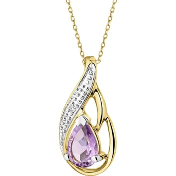 Přívěsek Zlatý přívěsek s diamantem a ametystem - ryzost 585 - 109.285