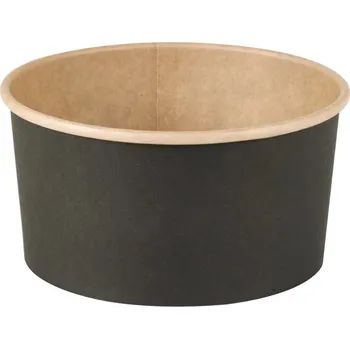 Jednorázové nádobí FirstPack Papírová miska Ø150mm 900ml kraft/černá 45ks