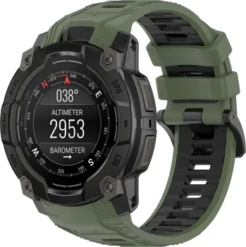 Příslušenství k chytrým hodinkám VSECHNONAMOBIL 107904 SPORTY Vyměnitelný silikonový řemínek Garmin Instinct 3 45mm GREEN BLACK