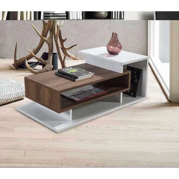 Konferenční stolek ARUNDEL konferenční stolek, bílá/ořech