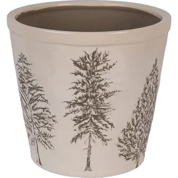 Květináč Clayre & Eef - Keramický květináč NATURAL PINE TREES 6CENPT0001XL
