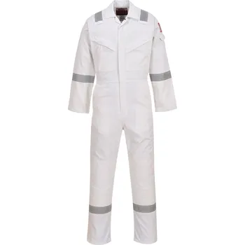 PORTWEST BIZFLAME PLUS FR50 / Nehořlavá reflexní kombinéza, antistatická - bílá XXL