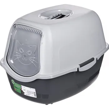 Toaleta pro kočku DIAMENTIQ BAYA light grey/dark grey - kočičí toaleta - 55,5 x 40 x 38,7 cm