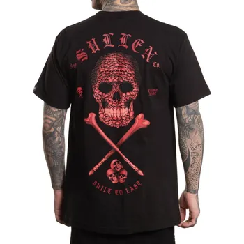 Pánské tričko tričko hardcore pánské - SKULLS BADGE - SULLEN - SCM6429_BK