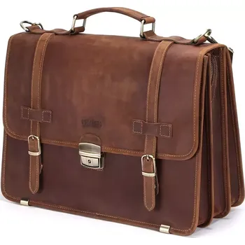 Contacts® pánská kožená aktovka Tobón Hnědá