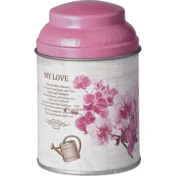 Dóza na potraviny Dóza plechová mix barevná 70x110mm kulatá My love 61 gram