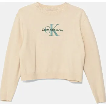Dívčí svetr Dětský svetr Calvin Klein Jeans IG0IG02830.9BYA béžová 02X, vel. 164